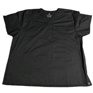 WonderWink Workflex Scrub Top XL Unisex Black V Neck Medical Nursing Uniform